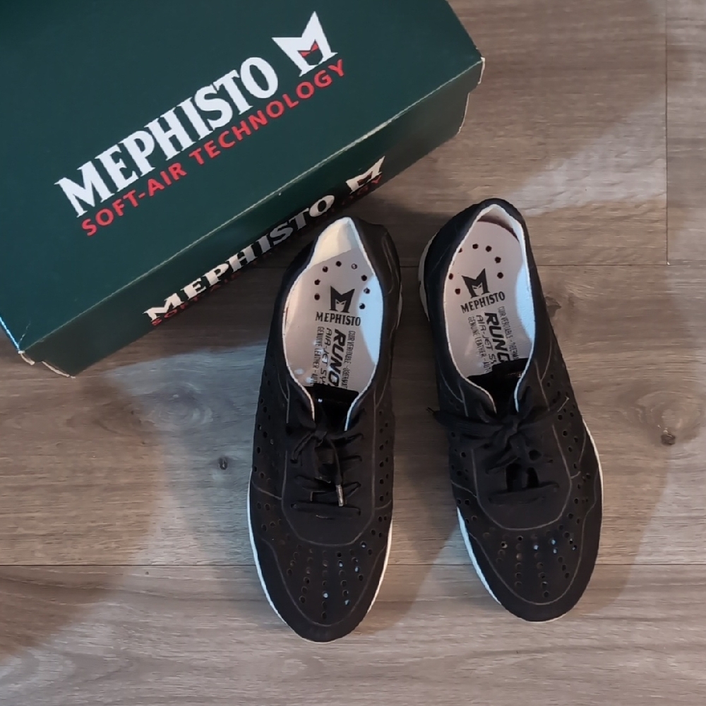 Mephisto Men's Black Sneakers - Picture 1 of 5